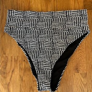 High waisted black and white aerie swim bottoms